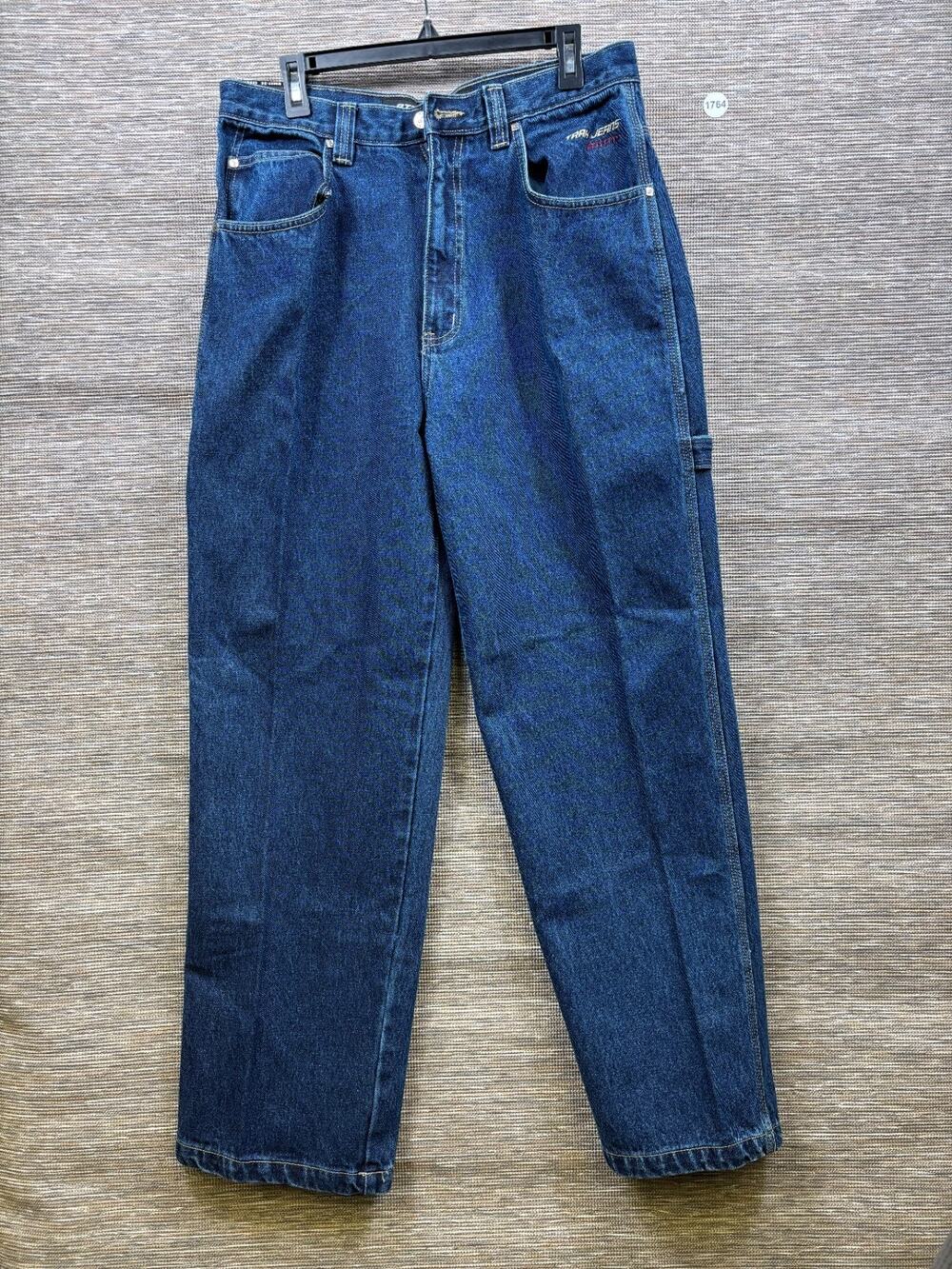 Attrak Utility Jeans Mens Size 34x32 Blue Straight Leg Denim Stretch NEW